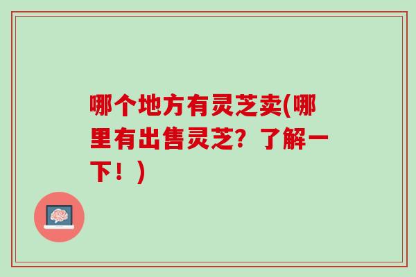 哪个地方有灵芝卖(哪里有出售灵芝？了解一下！)