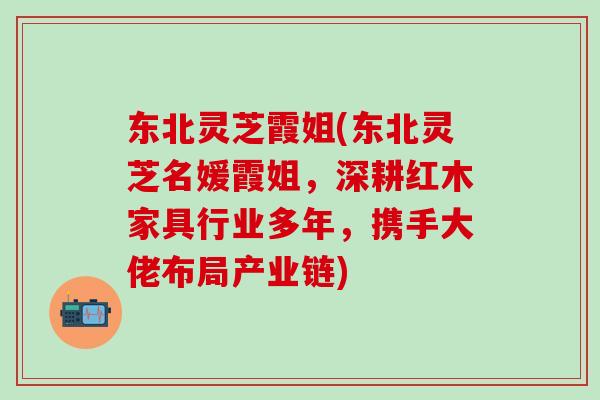 东北灵芝霞姐(东北灵芝名媛霞姐，深耕红木家具行业多年，携手大佬布局产业链)