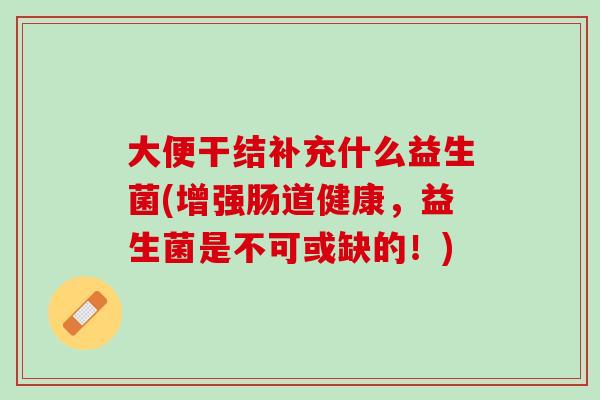 大便干结补充什么益生菌(增强肠道健康，益生菌是不可或缺的！)