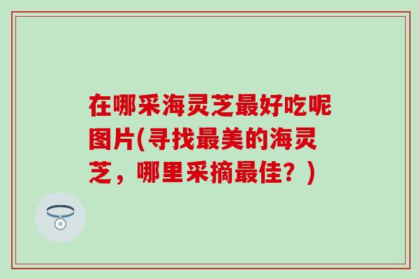 在哪采海灵芝最好吃呢图片(寻找最美的海灵芝，哪里采摘最佳？)