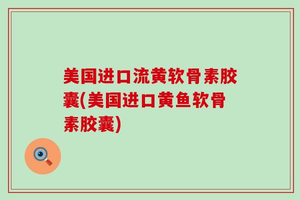 美国进口流黄软骨素胶囊(美国进口黄鱼软骨素胶囊)