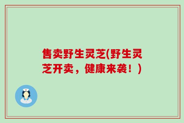 售卖野生灵芝(野生灵芝开卖，健康来袭！)