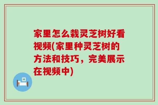 家里怎么栽灵芝树好看视频(家里种灵芝树的方法和技巧，完美展示在视频中)