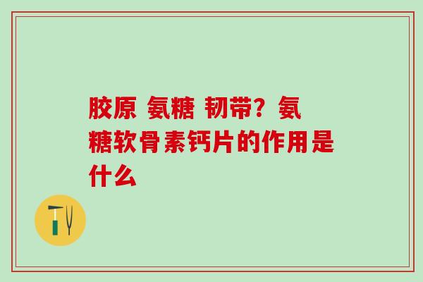 胶原 氨糖 韧带？氨糖软骨素钙片的作用是什么