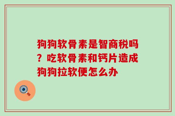 狗狗软骨素是智商税吗？吃软骨素和钙片造成狗狗拉软便怎么办