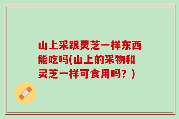 山上采跟灵芝一样东西能吃吗(山上的采物和灵芝一样可食用吗？)