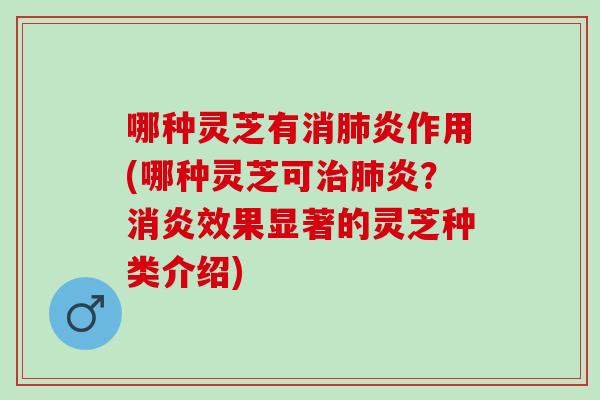 哪种灵芝有消肺炎作用(哪种灵芝可治肺炎？消炎效果显著的灵芝种类介绍)