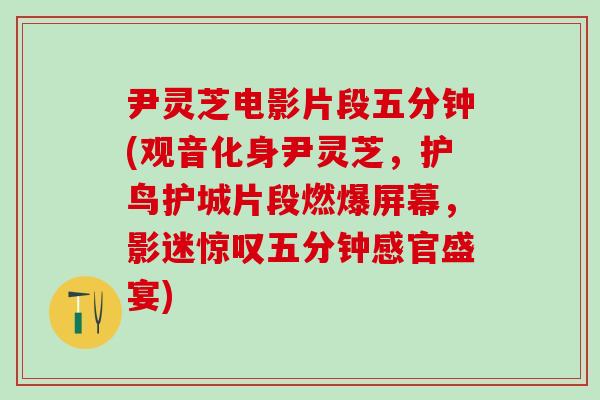 尹灵芝电影片段五分钟(观音化身尹灵芝，护鸟护城片段燃爆屏幕，影迷惊叹五分钟感官盛宴)