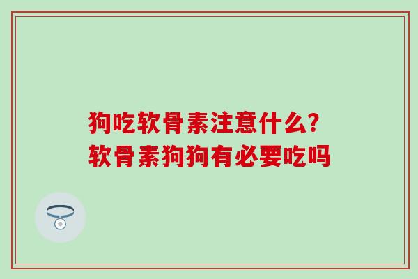 狗吃软骨素注意什么？软骨素狗狗有必要吃吗