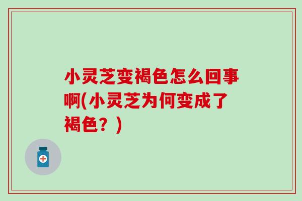 小灵芝变褐色怎么回事啊(小灵芝为何变成了褐色？)