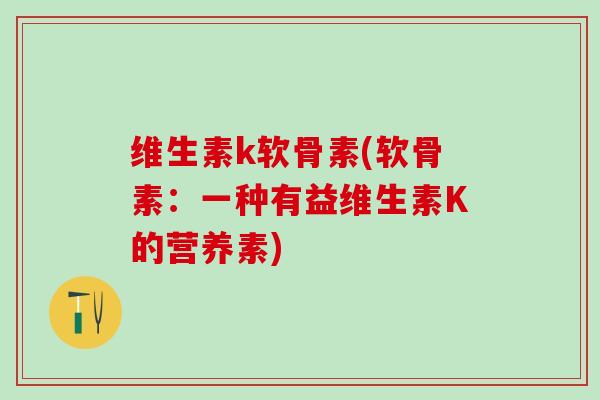维生素k软骨素(软骨素：一种有益维生素K的营养素)