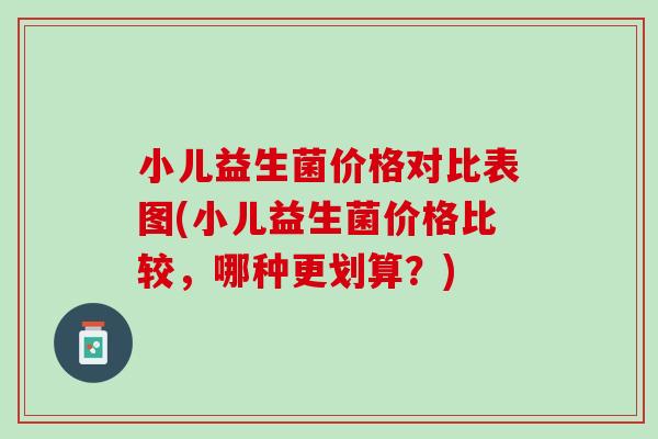 小儿益生菌价格对比表图(小儿益生菌价格比较,哪种更划算?) 小儿益生菌价格对比表图(小儿益生菌价格比较,哪种更划算?)