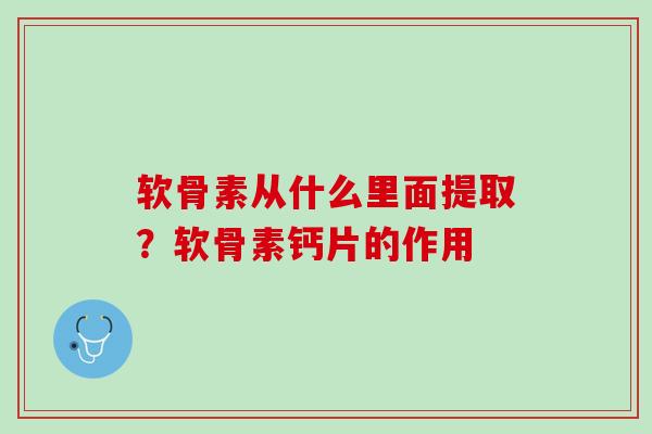 软骨素从什么里面提取？软骨素钙片的作用