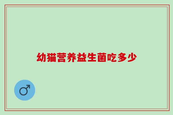 幼猫营养益生菌吃多少