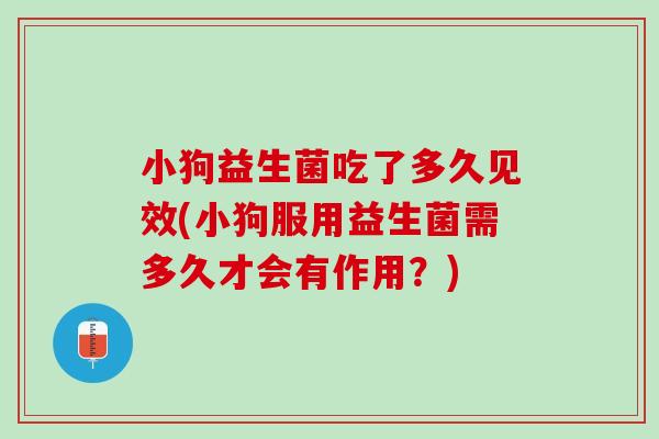 小狗益生菌吃了多久见效(小狗服用益生菌需多久才会有作用？)