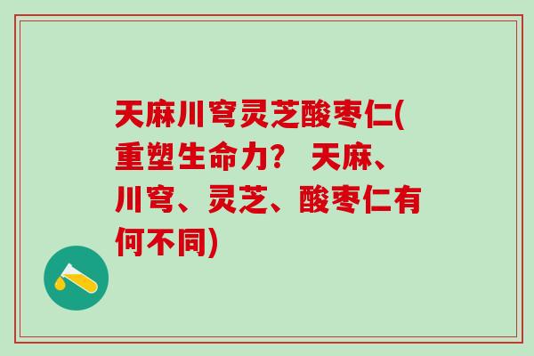 天麻川穹灵芝酸枣仁(重塑生命力？ 天麻、川穹、灵芝、酸枣仁有何不同)