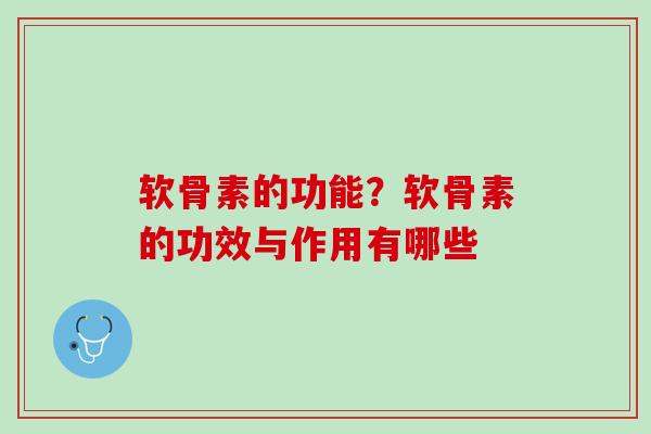 软骨素的功能？软骨素的功效与作用有哪些