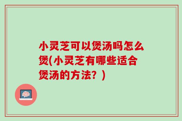 小灵芝可以煲汤吗怎么煲(小灵芝有哪些适合煲汤的方法？)