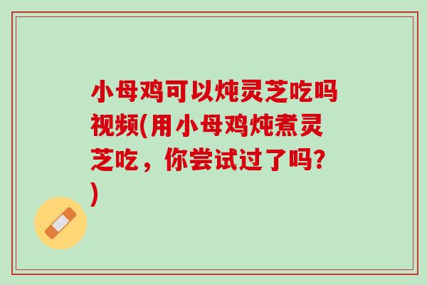小母鸡可以炖灵芝吃吗视频(用小母鸡炖煮灵芝吃，你尝试过了吗？)
