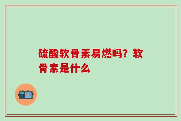 硫酸软骨素易燃吗？软骨素是什么