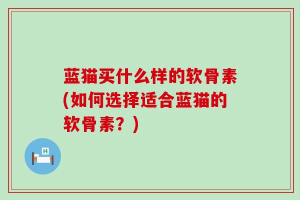 蓝猫买什么样的软骨素(如何选择适合蓝猫的软骨素？)