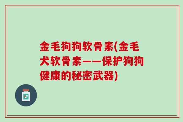 金毛狗狗软骨素(金毛犬软骨素——保护狗狗健康的秘密武器)