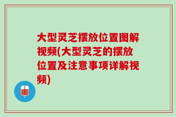 大型灵芝摆放位置图解视频(大型灵芝的摆放位置及注意事项详解视频)