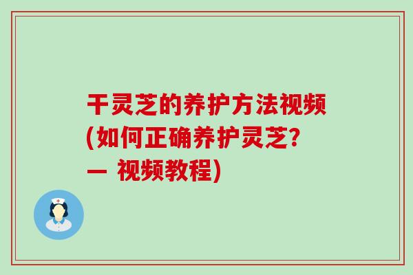 干灵芝的养护方法视频(如何正确养护灵芝？— 视频教程)