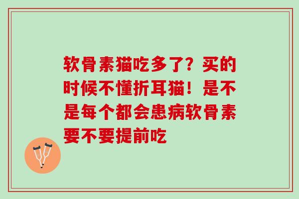 软骨素猫吃多了？买的时候不懂折耳猫！是不是每个都会患病软骨素要不要提前吃