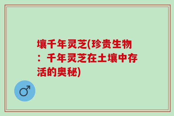 壤千年灵芝(珍贵生物：千年灵芝在土壤中存活的奥秘)