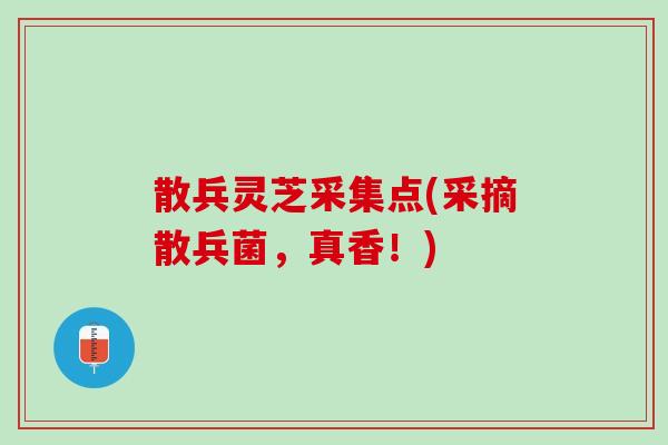 散兵灵芝采集点(采摘散兵菌，真香！)