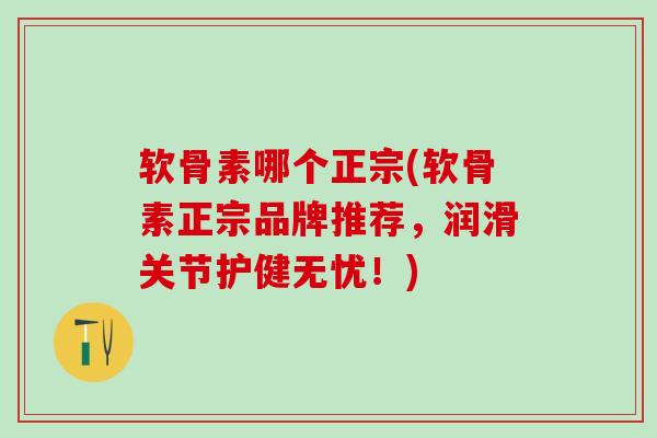 软骨素哪个正宗(软骨素正宗品牌推荐，润滑关节护健无忧！)