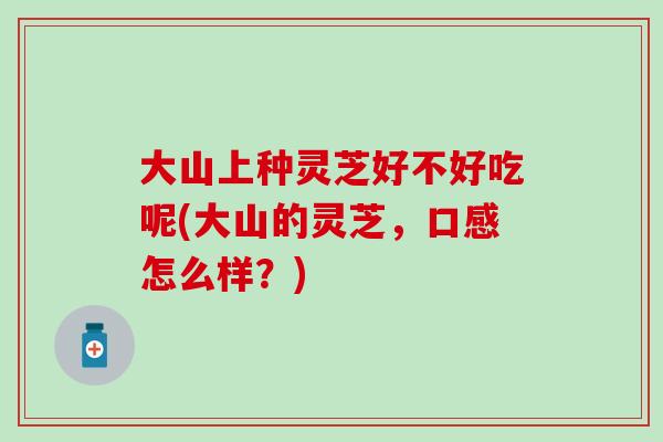 大山上种灵芝好不好吃呢(大山的灵芝，口感怎么样？)