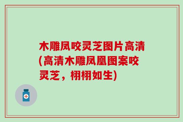 木雕凤咬灵芝图片高清(高清木雕凤凰图案咬灵芝，栩栩如生)