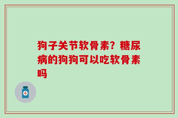 狗子关节软骨素？糖尿病的狗狗可以吃软骨素吗