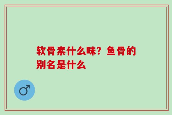 软骨素什么味？鱼骨的别名是什么