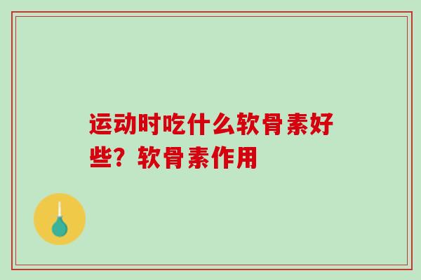 运动时吃什么软骨素好些？软骨素作用