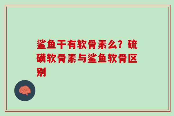 鲨鱼干有软骨素么？硫磺软骨素与鲨鱼软骨区别