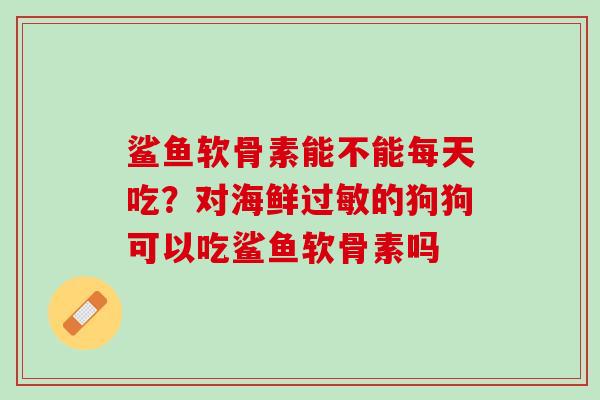 鲨鱼软骨素能不能每天吃？对海鲜过敏的狗狗可以吃鲨鱼软骨素吗