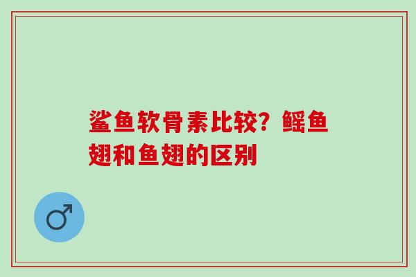 鲨鱼软骨素比较？鳐鱼翅和鱼翅的区别