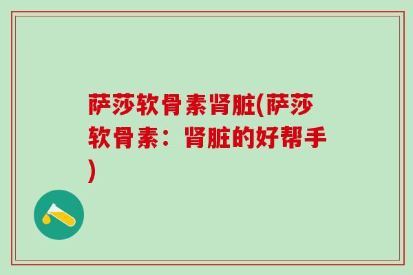 萨莎软骨素肾脏(萨莎软骨素：肾脏的好帮手)