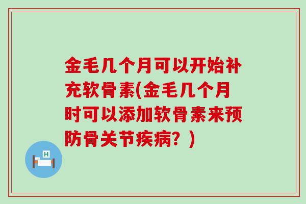 金毛几个月可以开始补充软骨素(金毛几个月时可以添加软骨素来预防骨关节疾病？)