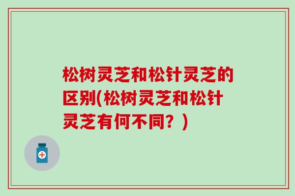 松树灵芝和松针灵芝的区别(松树灵芝和松针灵芝有何不同？)