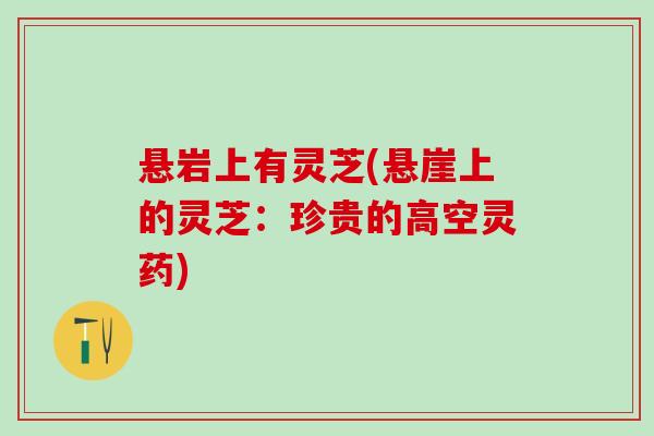 悬岩上有灵芝(悬崖上的灵芝：珍贵的高空灵药)