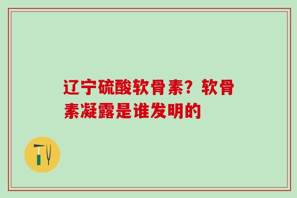 辽宁硫酸软骨素？软骨素凝露是谁发明的