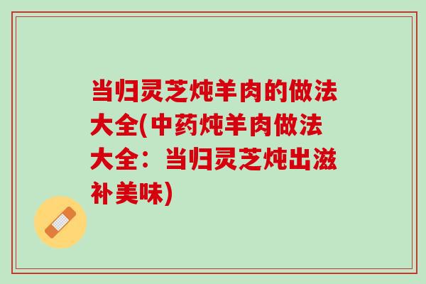 当归灵芝炖羊肉的做法大全(中药炖羊肉做法大全：当归灵芝炖出滋补美味)