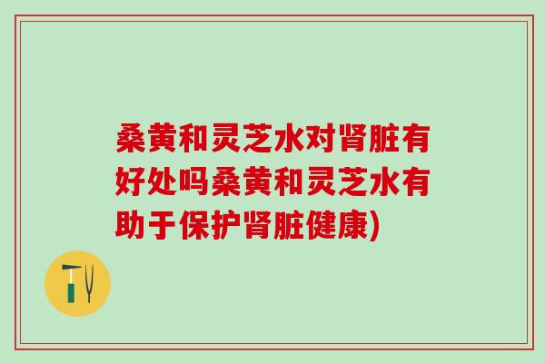 桑黄和灵芝水对肾脏有好处吗桑黄和灵芝水有助于保护肾脏健康)