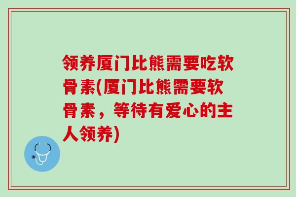 领养厦门比熊需要吃软骨素(厦门比熊需要软骨素，等待有爱心的主人领养)