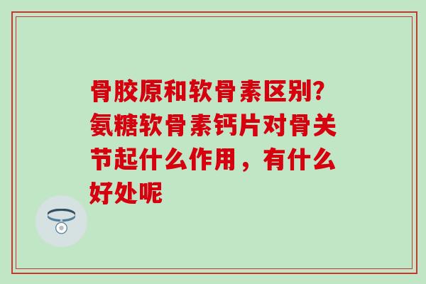 骨胶原和软骨素区别？氨糖软骨素钙片对骨关节起什么作用，有什么好处呢