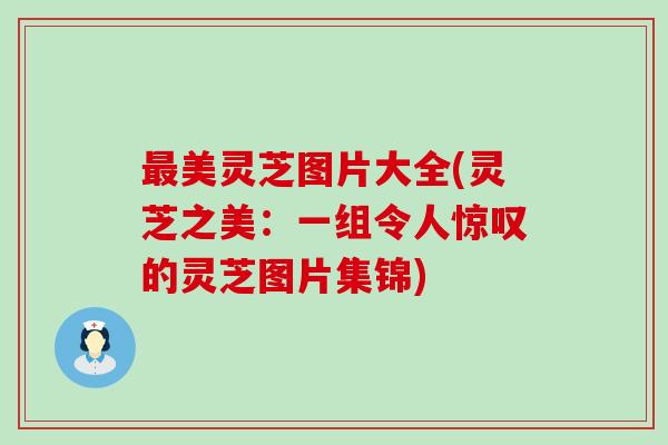 最美灵芝图片大全(灵芝之美：一组令人惊叹的灵芝图片集锦)